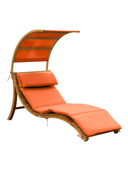 Деревянный шезлонг с навесом  "Greenland Scroll" (цвет: терракотовый)